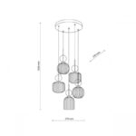 Czarna lampa wisząca Sophia - rysunek technicznyy
