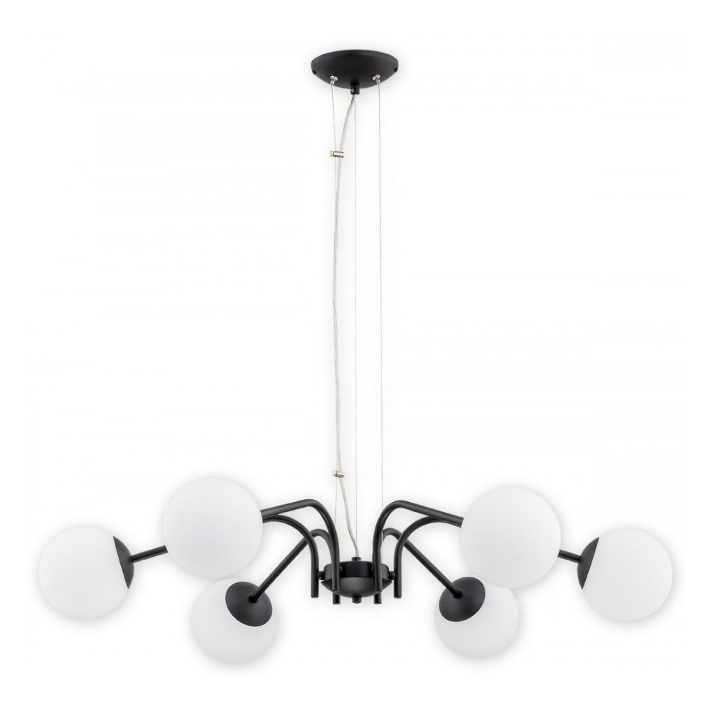 Czarna lampa wisząca kule Nol 6 - nowoczesna