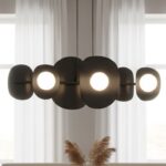 Czarna lampa wisząca nad stół Elementi 6 - podłużna