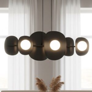 Czarna lampa wisząca nad stół Elementi 6 - podłużna