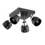 Czarny 4-punktowy plafon sufitowy Feniks 4