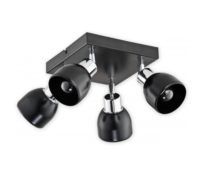 Czarny 4-punktowy plafon sufitowy Feniks 4