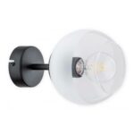 Czarny kinkiet Pinox do przedpokoju - matowe wykończenie