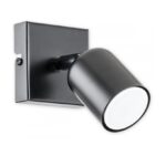 Czarny kinkiet regulowany Denis - tuba