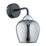 Czarny kinkiet ścienny Margo - grafitowy klosz ze szkła