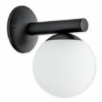 Czarny kinkiet z kloszem kulą Osso - Lemir