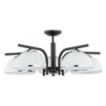 Czarny żyrandol Lava 5 do salonu - chromowane elementy