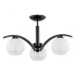 Czarny żyrandol Leo 3 połysk - eleganckie szklane klosze