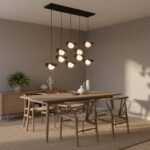 Czarny żyrandol do salonu Ritual 9 - wiszące kule