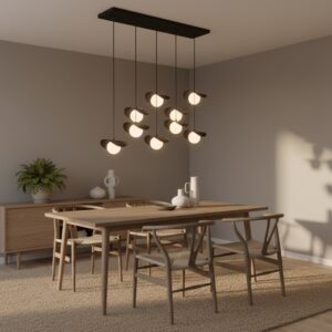 Czarny żyrandol do salonu Ritual 9 - wiszące kule