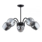 Czarny żyrandol do sypialni Katla 5 - szklany