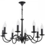 Czarny żyrandol klasyczny Asti 8 - świecznik