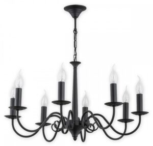 Czarny żyrandol klasyczny Asti 8 - świecznik