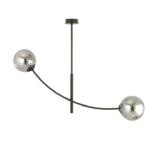 Czarny żyrandol kule Hunter 2 - grafitowe szkło