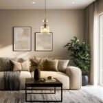 Dekoracyjny zwis Sophia 13 bursztynowy klosz - nad stolik do salonu