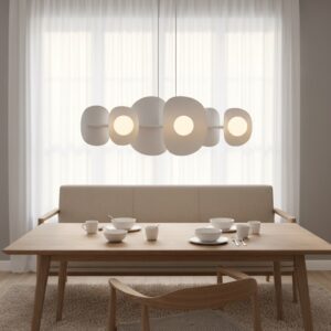 Designerska lampa wisząca do salonu Elementi 6 - biała