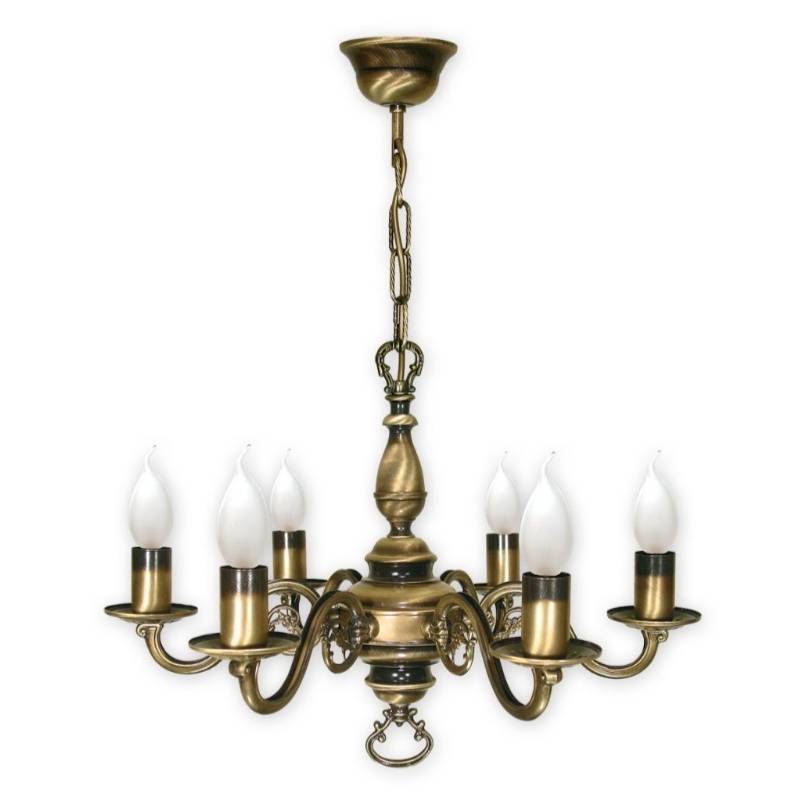 Duży świecznikowy żyrandol Cereus 6 patyna - klasyczny