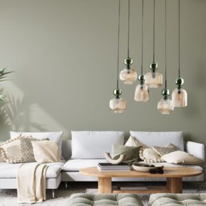 Elegancka lampa wisząca Sophia Green 6 - zielone kulki