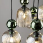Elegancka lampa wisząca Sophia Green 6 - zielone ozdobne kulki