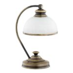 Elegancka lampka stołowa Pelion patyna - do sypialni