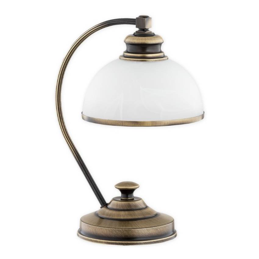 Elegancka lampka stołowa Pelion patyna - do sypialni