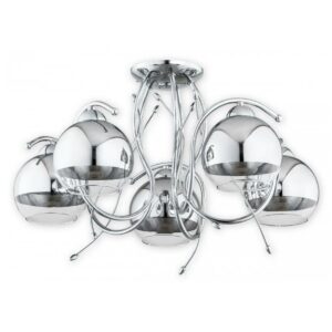 Elegancki żyrandol Trama 5 do salonu chrom - szklane klosze