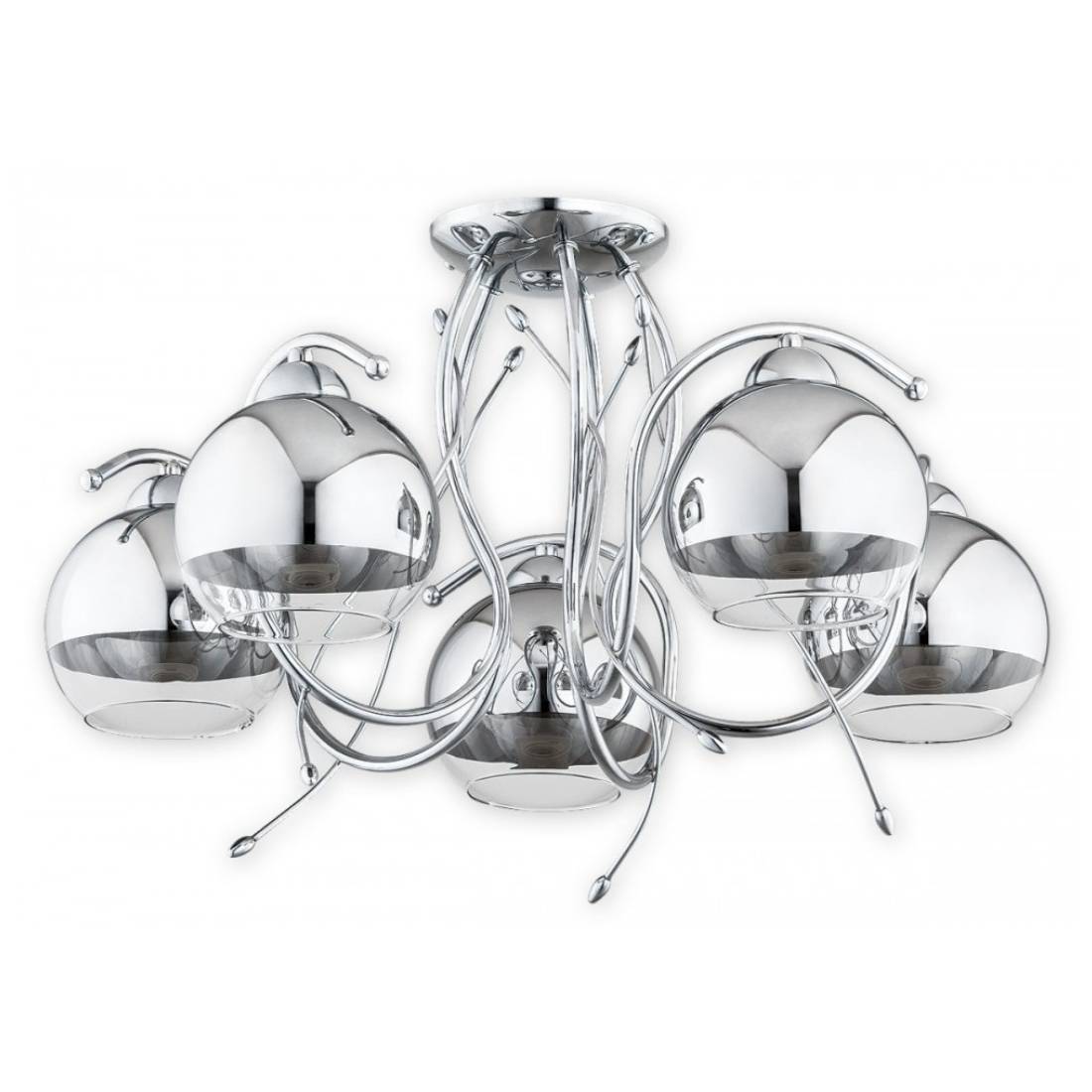 Elegancki żyrandol Trama 5 do salonu chrom - szklane klosze