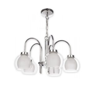 Elegancki żyrandol chrom Dexy 5 - szklane klosze