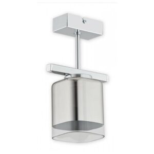 Geometryczna lampa sufitowa Savia chrom - szklany klosz