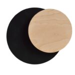 Kinkiet dekoracyjny Circle - drewniany z czarnym kołem