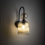 Kinkiet ścienny Sophia z ryflowanym kloszem - styl glamour