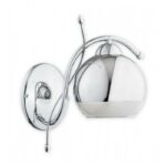 Kinkiet ścienny Trama chromowany do lustra - srebrny klosz