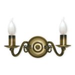 Kinkiet świecznikowy Cereus 2 patyna - dwuramienny