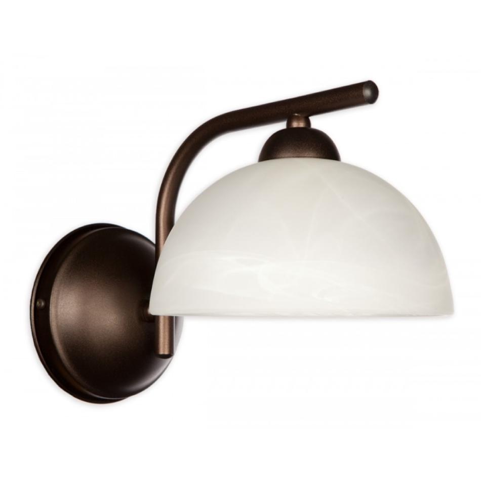 Kinkiet z matowym szklanym kloszem Loko - wenge