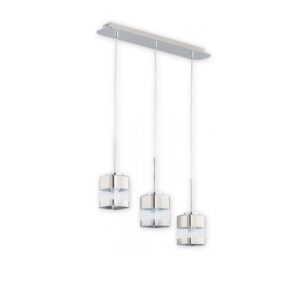 Klasyczna lampa wisząca na listwie Chromos 3 - srebrna