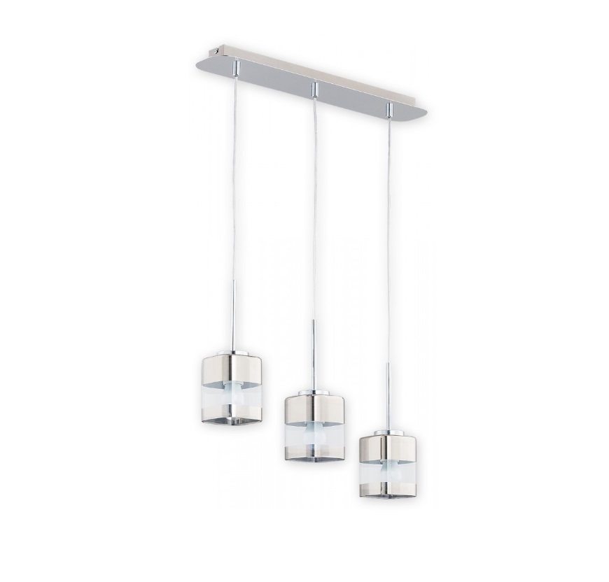 Klasyczna lampa wisząca na listwie Chromos 3 - srebrna