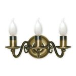 Klasyczny kinkiet Cereus 3 patyna - 3-punktowy