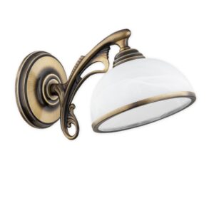 Klasyczny kinkiet Hermes - antyczny brąz