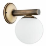 Klasyczny kinkiet Osso patyna - szklany klosz do lustra