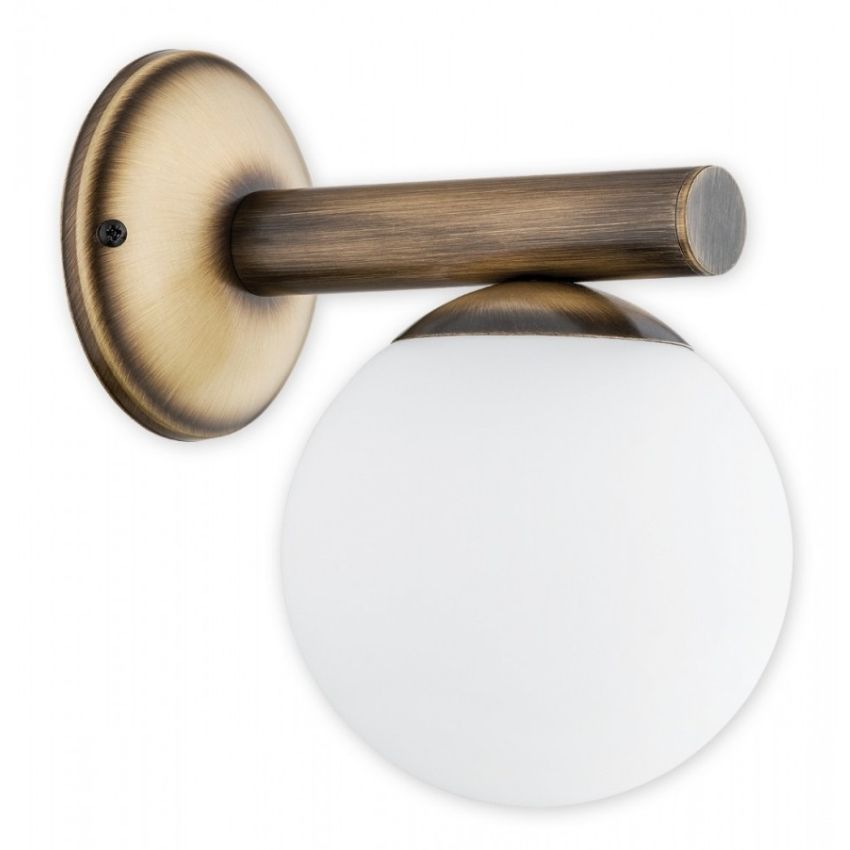 Klasyczny kinkiet Osso patyna - szklany klosz do lustra