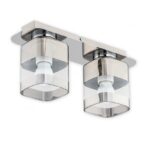 Klasyczny srebrny plafon Chromos 2 - szklany