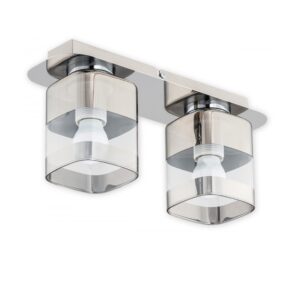 Klasyczny srebrny plafon Chromos 2 - szklany