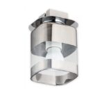 Klasyczny srebrny spot sufitowy Chromos - szklany