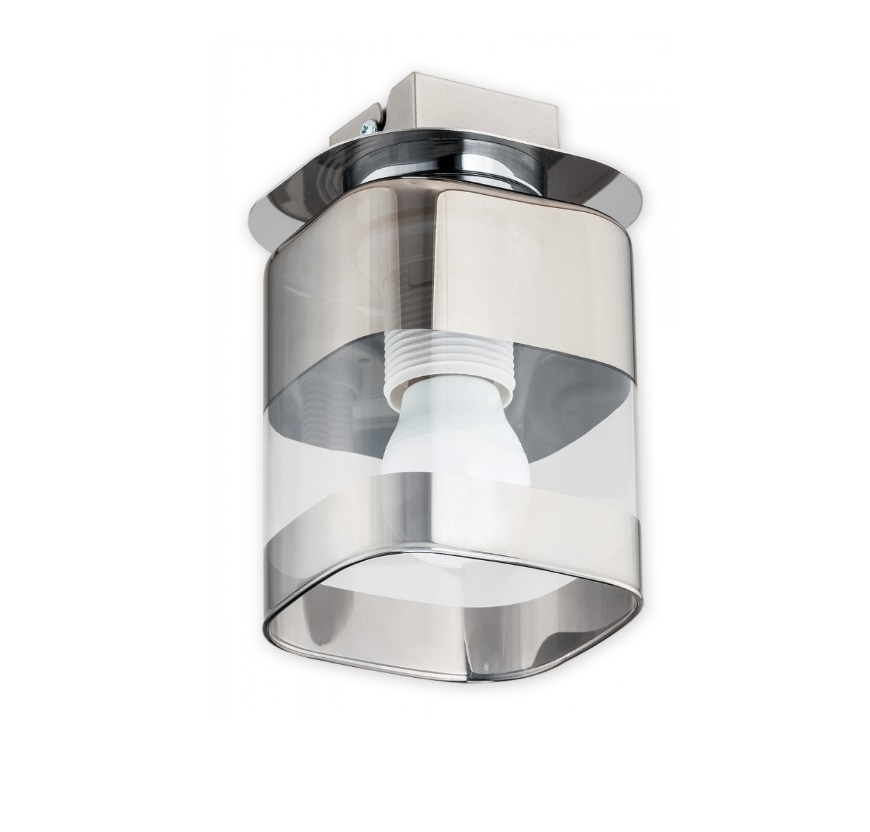 Klasyczny srebrny spot sufitowy Chromos - szklany