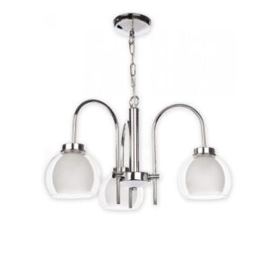 Klasyczny srebrny żyrandol Dexy 3 - szklany