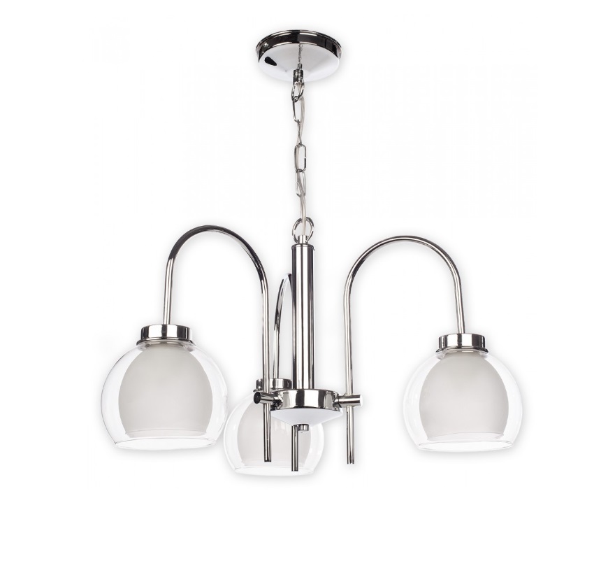 Klasyczny srebrny żyrandol Dexy 3 - szklany