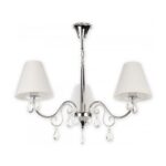 Klasyczny srebrny żyrandol Velio 3 z kryształkami - do salonu