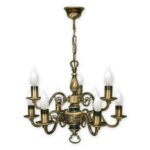 Klasyczny żyrandol Cereus 9 patyna - świecznik 9-ramienny