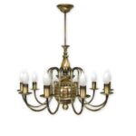 Klasyczny żyrandol Kandelabr 10 - patynowany świecznik