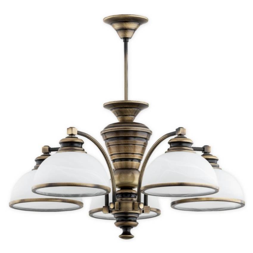 Klasyczny żyrandol Pelion 5 patyna - nad stół do jadalni